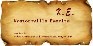 Kratochvilla Emerita névjegykártya